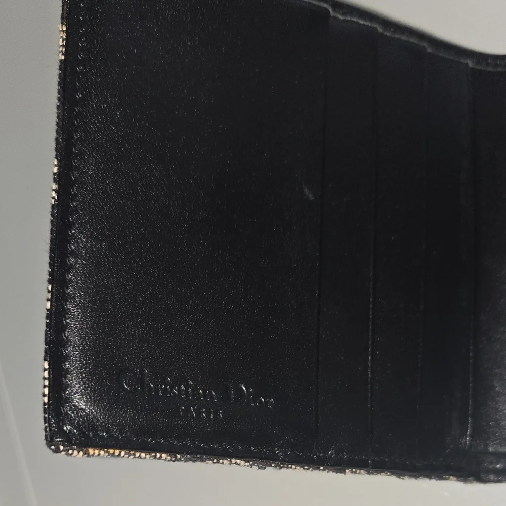 Dior Black and Tan Monogram Wallet
